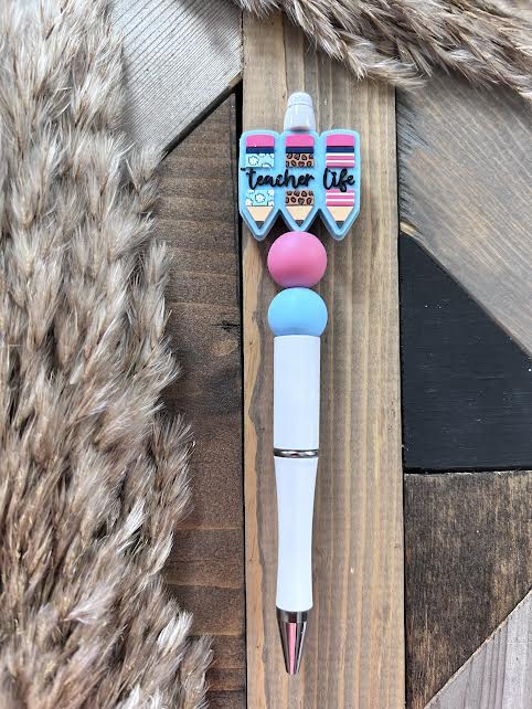 Blue and Pink Teacher Life Pen