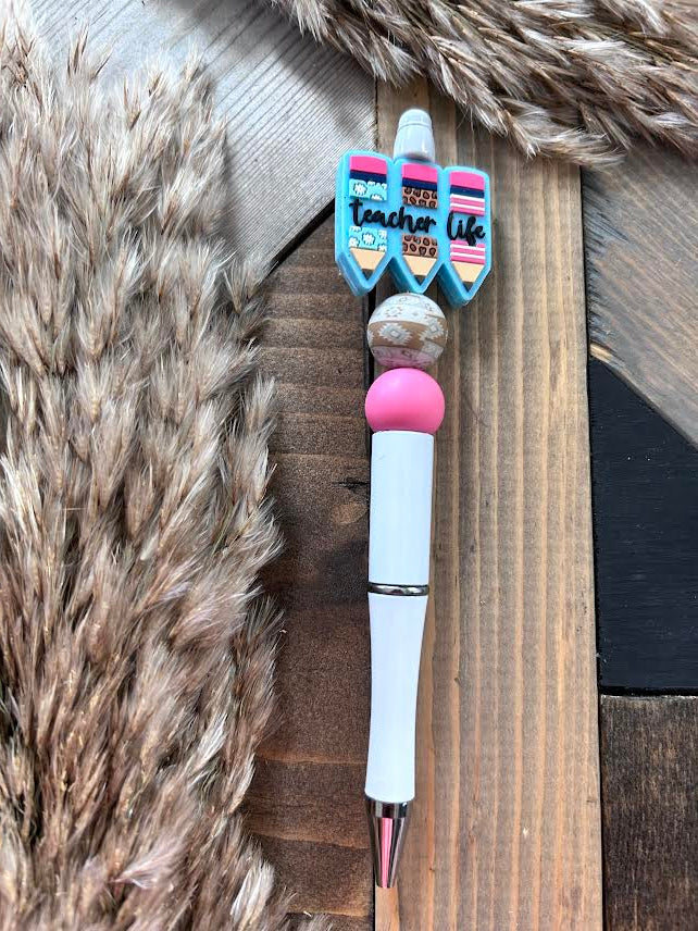 Pink Neutral Teacher Life Pen