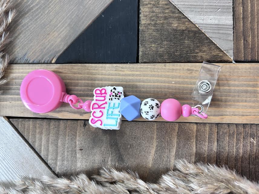 Pink Paws Badge Reel