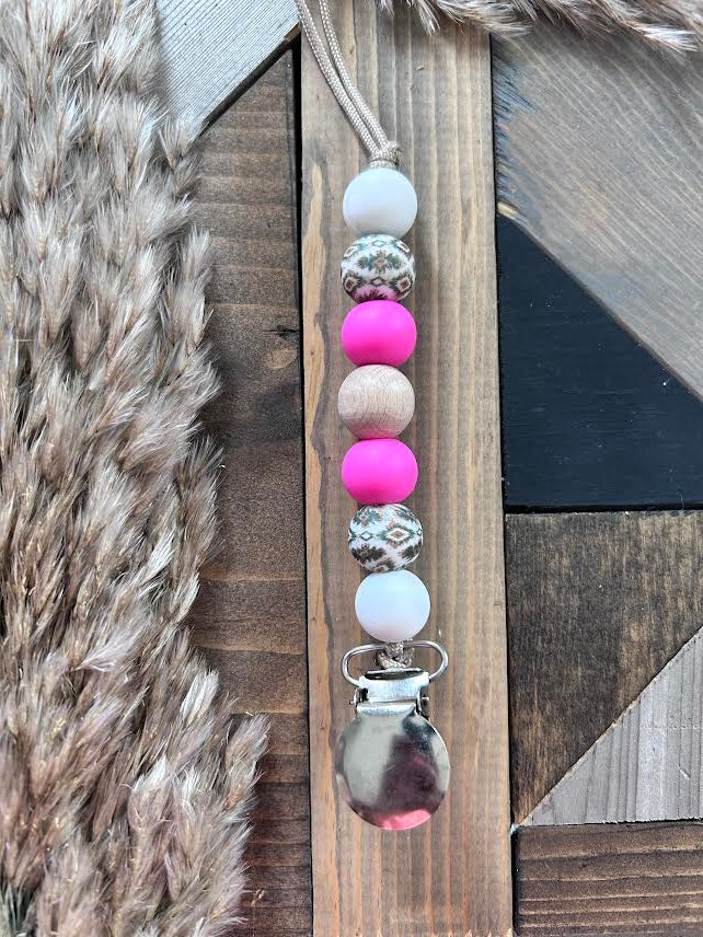 Boho Pink Passy Clip