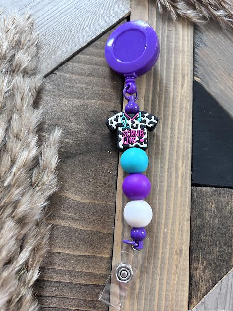 Purple Scrubs Badge Reel