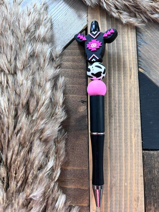 Pink Cowhide Pen