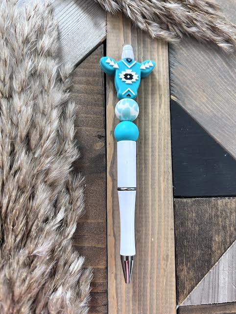 Turquoise Cow print Pen