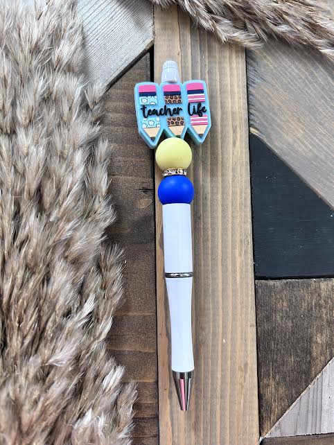 Blue and Gold Rhinestone Pen