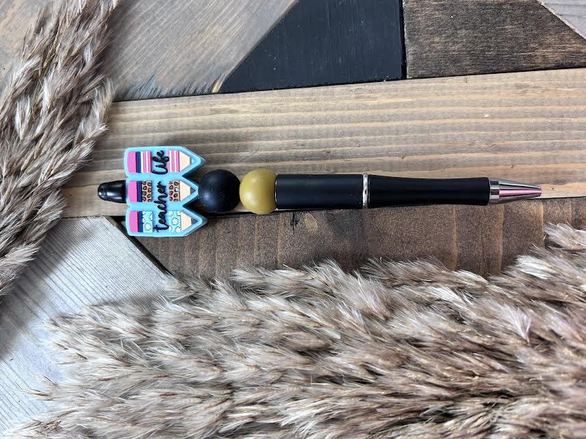 Black and Gold Teacher Life Pen