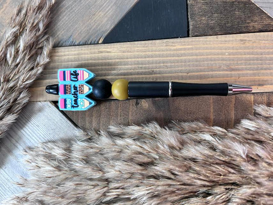 Black and Gold Teacher Life Pen