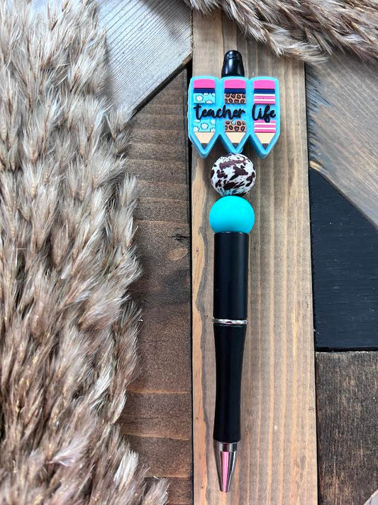 Turquoise Cowhide Teacher Life Pen