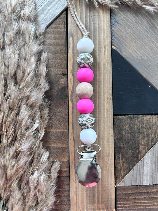 Boho Pink Passy Clip