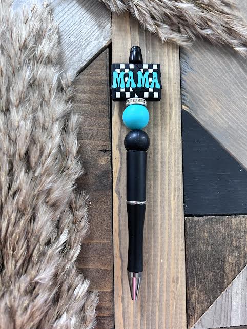 Checkered Rhinestone Mama Pen