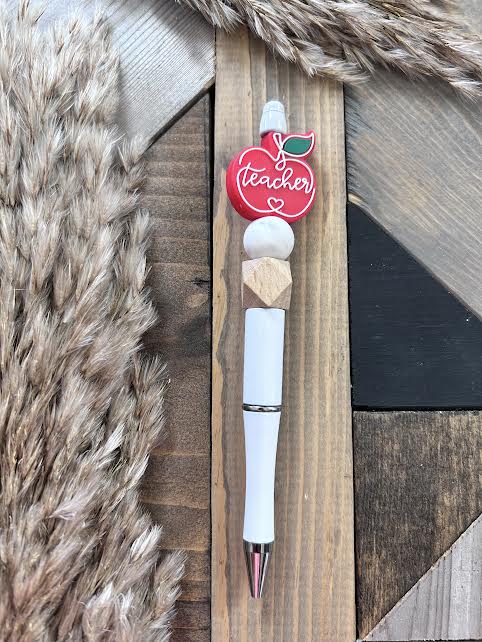 White Boho Apple Pen