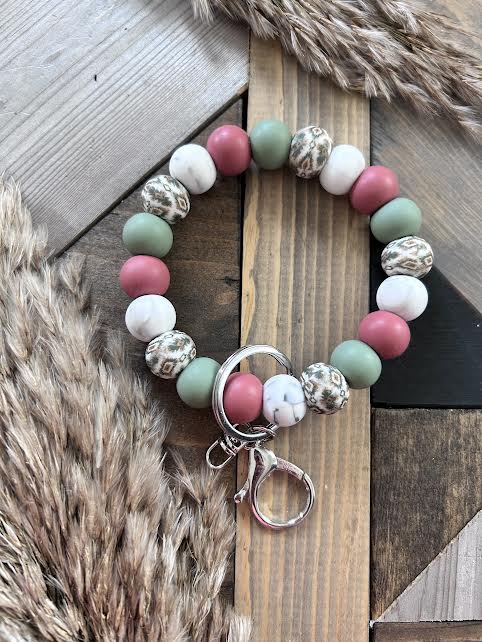 Pink Rose Pedals Wristlet